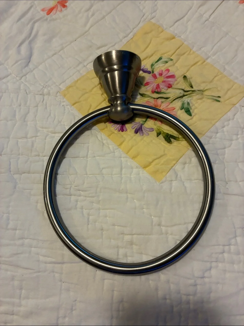 Brushed Nickel Bath Towel Bar and Ring Set - Sleek Modern Design